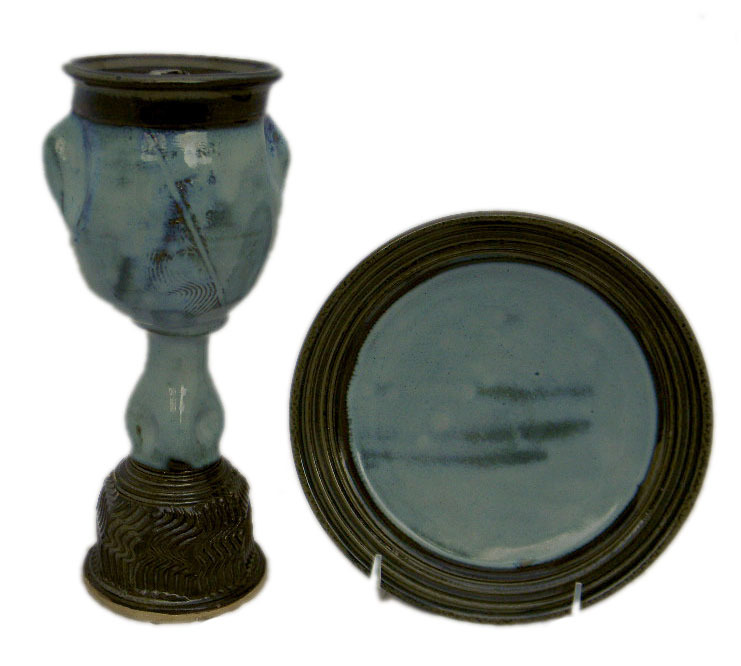 Decorated Chalice and Paten Set