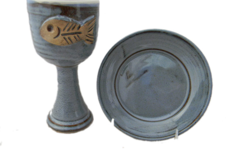 Fish Symbol (Icthyus) Chalice and Paten Set